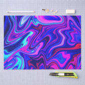 トレンディーネオンブルーピンクターコイズ抽象芸術 薄葉紙 (クラフト)