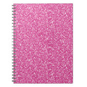 トレンディーネオンホットピンクグリッター ノートブック (正面)