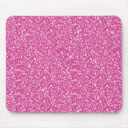 トレンディーネオンホットピンクグリッター マウスパッド (正面)