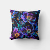 トレンディーネオン鮮やかグローフローラ クッション (正面)