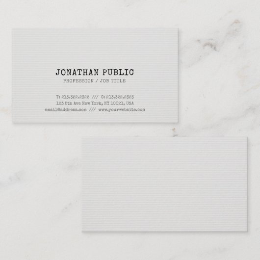 トレンディーノスタルジックルエリートデザインプレミニマルイン 名刺 (正面/裏面)