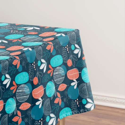 トレンディーノルディックスタイルほこりっぽい青い海軍の銅秋 テーブルクロス (インサイチュ)