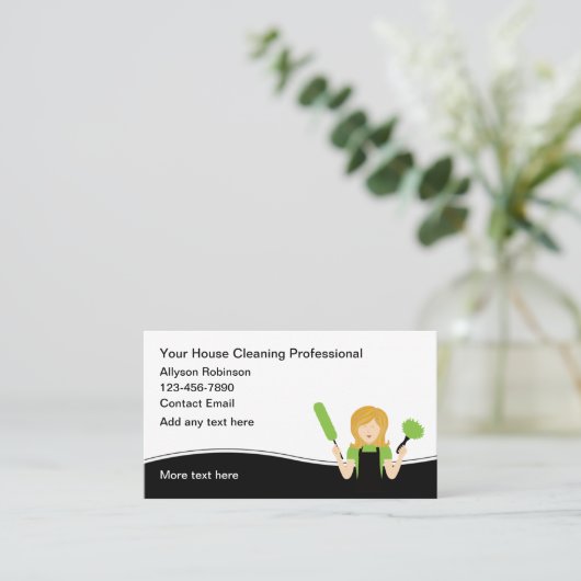 トレンディーハウスクリーニングメイドサービス 名刺 (スタンド正面)