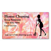 トレンディーハウスクリーニングメイド磁気ビジネスカード マグネット名刺 (正面)