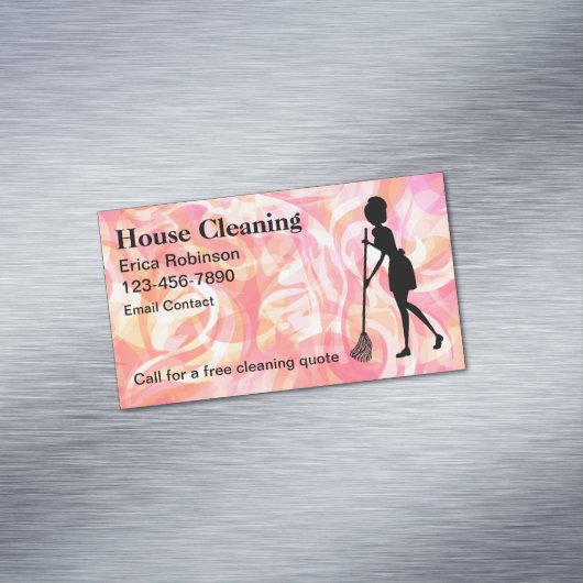 トレンディーハウスクリーニングメイド磁気ビジネスカード マグネット名刺 (インサイチュ)