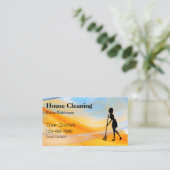 トレンディーハウスクリーニングユニーク名刺 名刺 (スタンド正面)