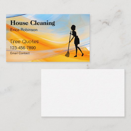 トレンディーハウスクリーニングユニーク名刺 名刺 (正面/裏面)
