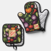 トレンディーハッピーガベートヘルシーフードコレクション 鍋つかみ&鍋敷きセット (正面/裏面)