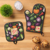 トレンディーハッピーガベートヘルシーフードコレクション 鍋つかみ&鍋敷きセット (トップダウン)