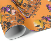 トレンディーハッピーハローウィンオレンジ格言 ラッピングペーパー (ロールコーナー)