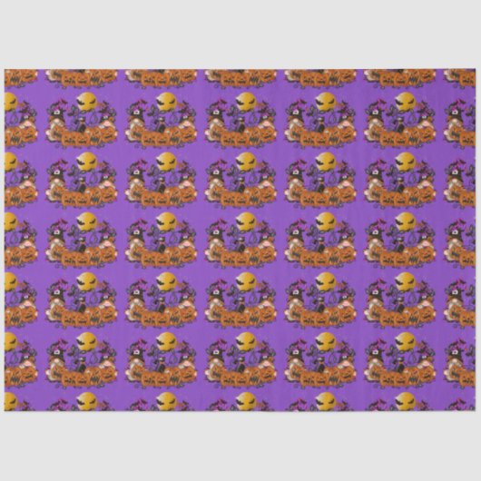 トレンディーハッピーハローウィンパープル格言 薄葉紙 (正面)