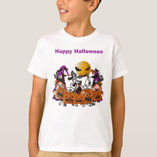 トレンディーハッピーハローウィン格言ボーイ Tシャツ (正面)