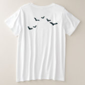 トレンディーハッピーハローウィン格言 プラスサイズTシャツ (デザイン裏面)