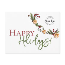 トレンディーハッピーホリデーズオレンジリースカスタムロゴ