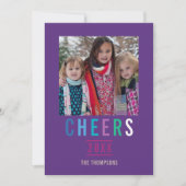 トレンディーハッピーホリデーズファミリーグリーティングフォト カード (正面)