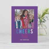 トレンディーハッピーホリデーズファミリーグリーティングフォト カード (スタンド正面)