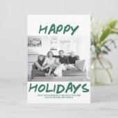 トレンディーハッピーホリデーズフォトカード |緑 シーズンカード (スタンド正面)