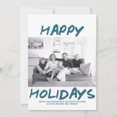 トレンディーハッピーホリデーズフォトカード |青 シーズンカード (正面)