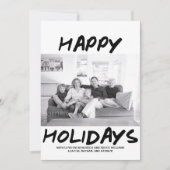 トレンディーハッピーホリデーズフォトカード |黒 シーズンカード (正面)