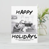 トレンディーハッピーホリデーズフォトカード |黒 シーズンカード (スタンド正面)