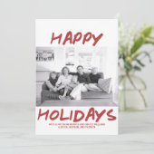 トレンディーハッピーホリデーズフォトカード | Burgundy シーズンカード (スタンド正面)