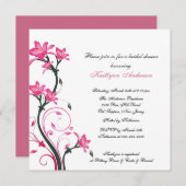 トレンディーハニーサックルフローラブライダルシャワーの招待 招待状 (正面/裏面)