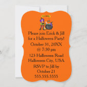 トレンディーハロウィンウィッチコルドロンブラケットスタイルインヴィ 招待状 (裏面)