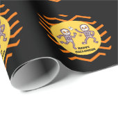 トレンディーハロウィン不気味スケルトン ラッピングペーパー (ロールコーナー)