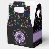 トレンディーハロウィン不気味パープルくもの巣ドーナツパーティー フェイバーボックス (見開き)