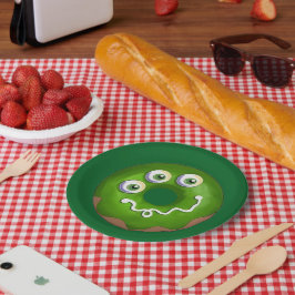 トレンディーハロウィン不気味パープルくもの巣ドーナツパーティー ペーパープレート