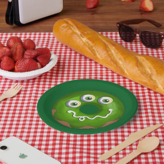 トレンディーハロウィン不気味パープルくもの巣ドーナツパーティー ペーパープレート (ピクニック)