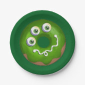 トレンディーハロウィン不気味パープルくもの巣ドーナツパーティー ペーパープレート (正面)