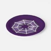 トレンディーハロウィン不気味パープルくもの巣ドーナツパーティー ペーパープレート (アングル)