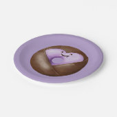 トレンディーハロウィン不気味パープルハート幽霊ドーナツ ペーパープレート (アングル)