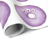 トレンディーハロウィン不気味パープルモンスターアイズドーナツ ラッピングペーパー (ロールコーナー)