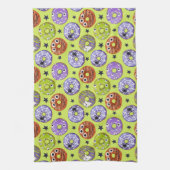 トレンディーハロウィン不気味ファンキードーナツ キッチンタオル (縦)
