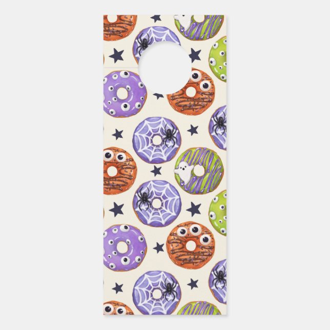 トレンディーハロウィン不気味ファンキードーナツ ドアノブサイン (正面)