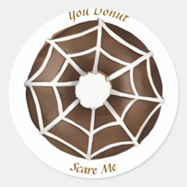 トレンディーハロウィン不気味ブラウンスパイダーウェブドーナツ ラウンドシール