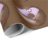 トレンディーハロウィン不気味ブラウンハート幽霊ドーナツ ラッピングペーパー (ロールコーナー)