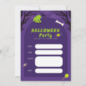 トレンディーハロウィン不気味ホリデーパーティー 招待状 (正面)