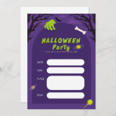 トレンディーハロウィン不気味ホリデーパーティー 招待状 (正面/裏面)