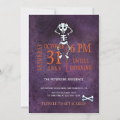 トレンディーハロウィーンの水の色の不気味なパンプキンパーティー 招待状 (裏面)