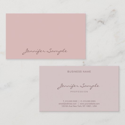 トレンディーハンドスクリプト文字エレガントテンプレートモダン 名刺 (正面/裏面)