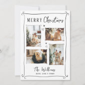 トレンディーハンドドローお洒落ドードルフォトクリスマス シーズンカード (正面)