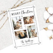 トレンディーハンドドローお洒落ドードルフォトクリスマス シーズンカード