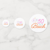 トレンディーハンドドロードドードル50ビーチ誕生日 コンフェッティ (正面)