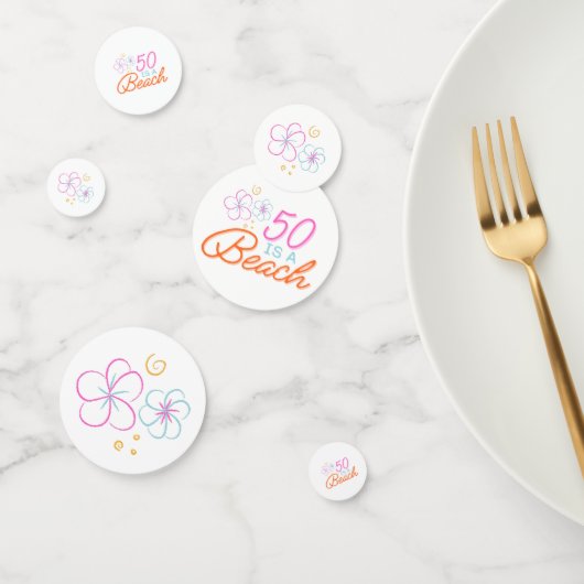 トレンディーハンドドロードドードル50ビーチ誕生日 コンフェッティ (グループ)