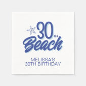 トレンディーハンドドロードドール30はビーチ誕生日 スタンダードカクテルナプキン (正面)