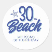 トレンディーハンドドロードドール30はビーチ誕生日 ラウンドシール (正面)