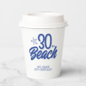 トレンディーハンドドロードドール30はビーチ誕生日 紙コップ (裏面)
